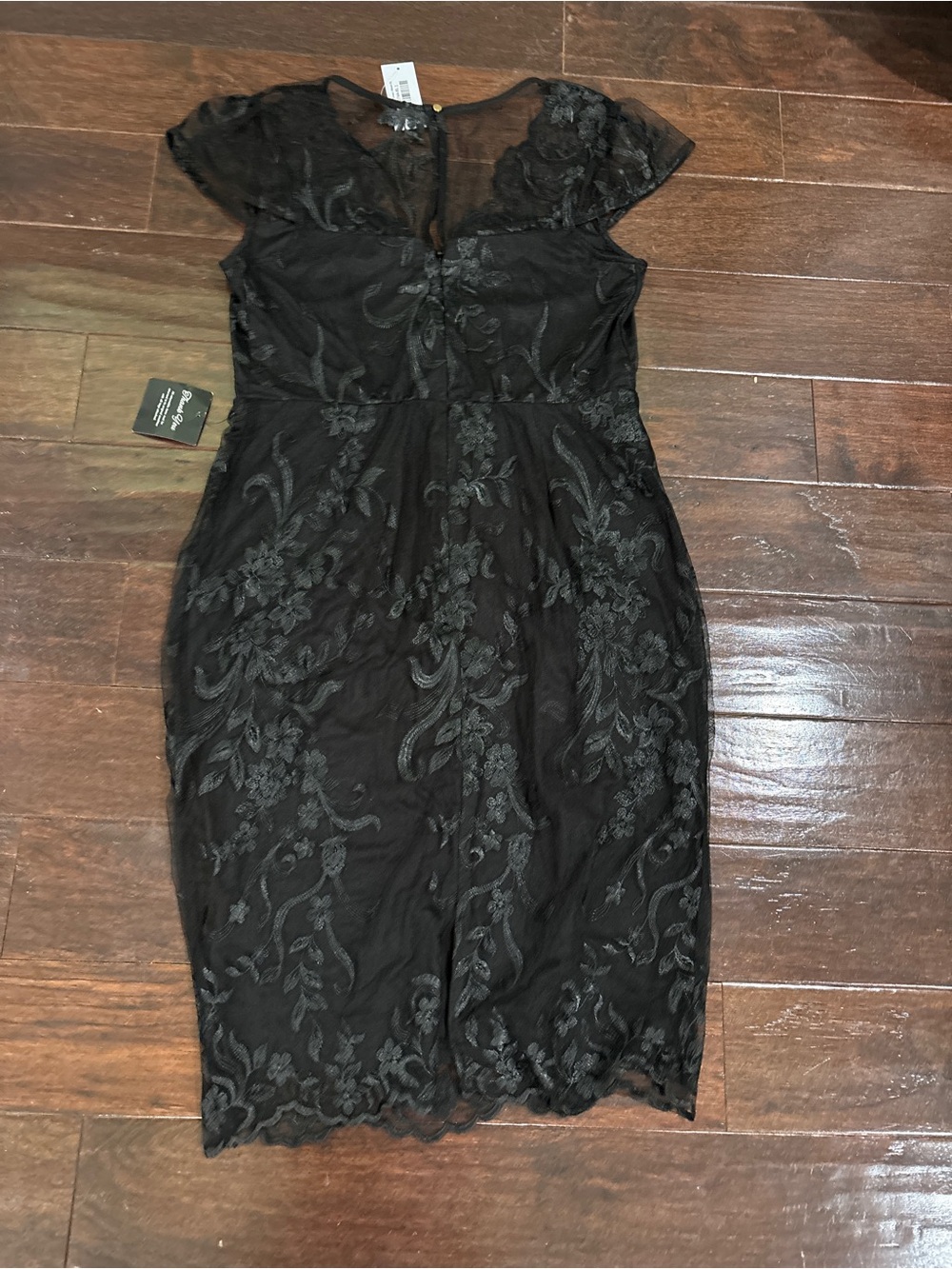 Baltic Born Black Lace Embroidered Midi Dress - Picture 4 of 5